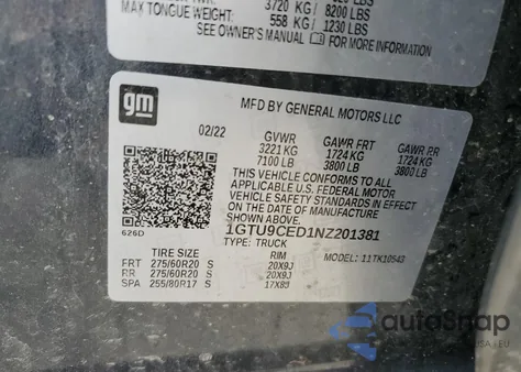 1GTU9CED1NZ201381